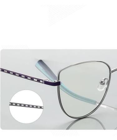 Shop Blue Light Blocking Cat-Eye Reading Glasses - Relief for Eye Fatigue | 3.50 C1 Metal Eyeglasses - Buy Online on GoSupps.com