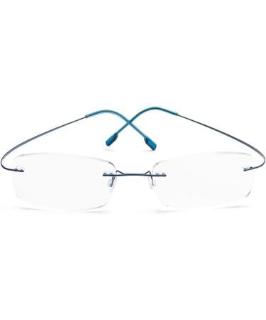Rimless Titanium Reading Glasses +3.50 - Super Light Unisex Reading Aid - Buy Online on GoSupps.com