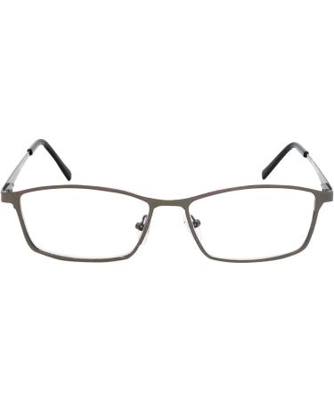 Mini Elegant Anti-Flashing Reading Glasses | Rectangular Blue Light Filter | Free Case | Stainless Steel Frame | 0.0 Diopters for Men & Women - Buy Online on GoSupps.com