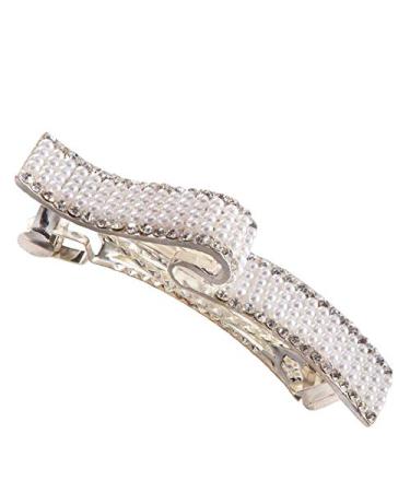 A & a hair beauty hair clip hair clip hair clamp hair clip standard clip brick clipping hair dutt hairstyle hairstyle help hair jewelry pearl silver white rhinestones rhinestones