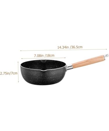 ABOOFAN 2pcs Maifan Stone Noodles Pan Iron Frying Pan Small Soup Pot Wok for Induction Cooktop Non Stick Frying Pan Cooking Pan with Lid Cooker Pan Wood Noodle Pot Wooden Handle - Buy Online on GoSupps.com