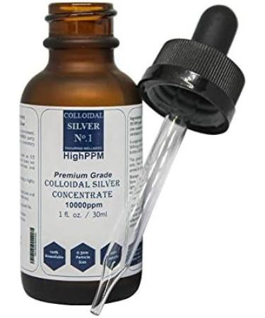 Colloidal Nano Silver Solution Concentrate 10000ppm - 1 oz | Protein & Chemical Free Dilute to 8 Gallons of 10ppm Pure Silver | Ship Internationally - Buy Online on GoSupps.com