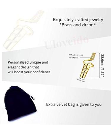 Uloveido Crystal Rhinestone Finger Nail Ring for Women - Gold-1 (SZ287) | Nail Art Charm for Girls - Buy Online on GoSupps.com