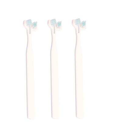 FOMIYES 3pcs Brush Dual-head Dog Bristles Tooth Oral Manual Small Double Puppy Supplies Soft-bristles Pet