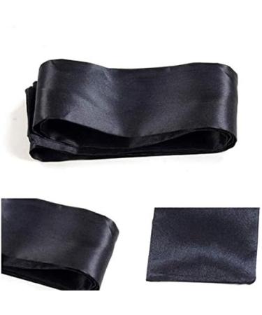 150cm Black Soft Satin Sleeping Mask | Comfortable Eye Mask for Travel & Sleep | Luxury Blindfold - Shop Internationally - Buy Online on GoSupps.com