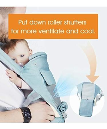 SONMEI Ergonomic Baby Carrier with Hip Seat 360 Positions Soft and Breathable All Seasons for Newborns and Toddlers Hiking Shopping Travelling Light Blue - Buy Online on GoSupps.com