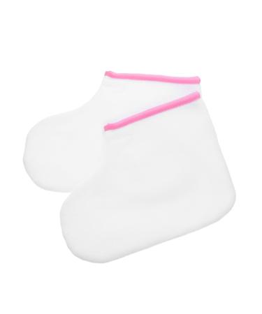 Lot de 2 Protections pour Pieds en Coton pais avec Bordure Rose pour Bain de Paraffine R utilisables Confortables pour Soins des Pieds en Institut et Domicile