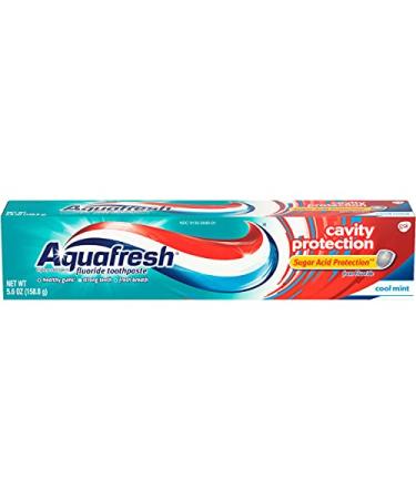 Aquafresh Cavity Protection Fluoride Toothpaste Cool Mint for healthy gums strong teeth & fresh breath 5.6 ounce (Pack of 5)