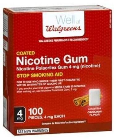 Walgreens Nicotine Replacement Gum 4Mg Cinnamon 100 ea