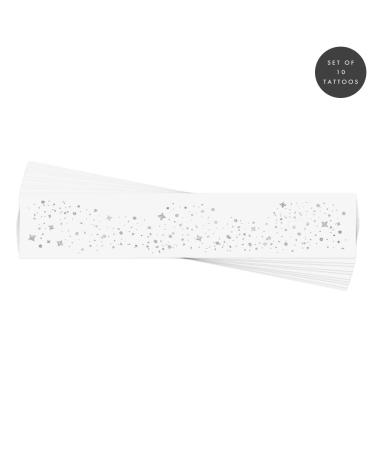 Galactic Face Freckles: Set of 10 Premium Silver Foil Temporary Tattoos | Waterproof Metallic Star and Freckle Design for Festivals - Buy Online on GoSupps.com