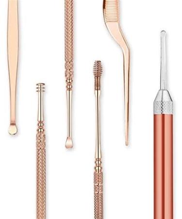 SEASD 7pcs Stainless Steel LED Ear Wax Removal Kit - Ear Cleaner Spoon Set for Gentle Ear Care - Buy Online on GoSupps.com