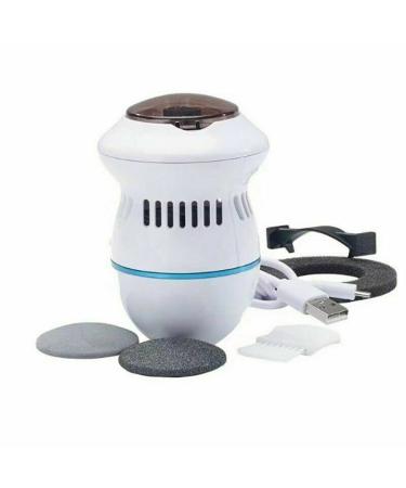 Electric Callus Dead Skin Remover  Grinder  Motorized  Built in Vacuum USB Rechargeable Dual Speed for Feet  White - Buy Online on GoSupps.com