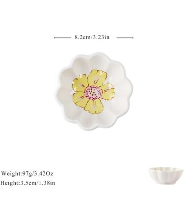 Fruit Bowl Snack Containers Soy Sauce Plate Flower Shape Ceramic Mini Condiment Dish Side Dish Appetizer Plate Sushi Soy Dip Bowl Serving Plate Set Breakfast Bowls (Color : A) (A) - Buy Online on GoSupps.com