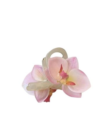 New 2025 Butterfly Orchid Flower Hair Claw Cloth Barrettes Orchid Ponytail Clip Headdress Large Shark Clip Female Jewelry Fashion Accessories Creative Gift