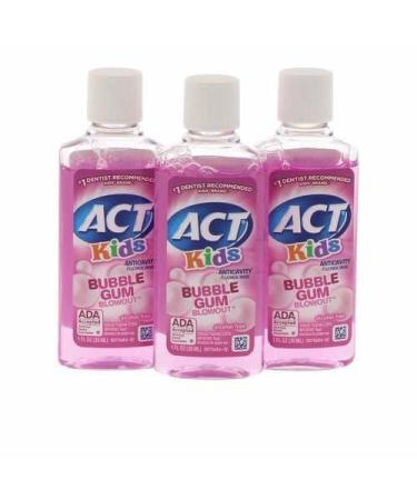 Kids Travel Size Mouthwash Bubble Gum - 1 oz. (Pack of 3)