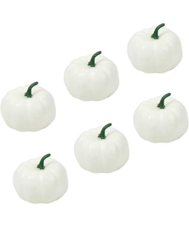 IMIKEYA 6pcs Halloween Pumpkin Crafts Halloween Foam Pumpkins White Pumpkins Orange Decor Simulation Artificial Pumpkin Painted Pumpkins Fake Pumpkins Diy Shape Mini Decorations - Buy Online on GoSupps.com