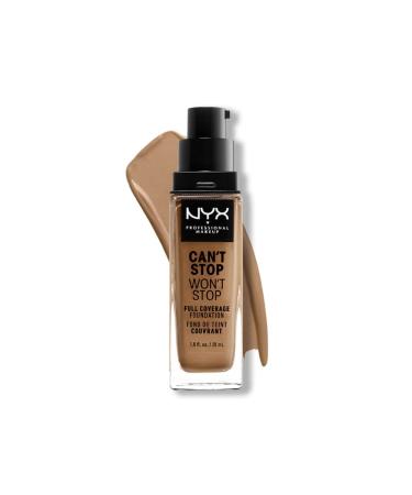NYX Professional Makeup Can't Stop Won't Stop Full Coverage Foundation Long Lasting Waterproof Vegan Formula Matte Finish Shade: Caramel 15 Caramel