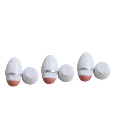 FRCOLOR 3pcs Oil Absorbing Beauty Stick Volcanic Roller Face Roller Oil Roller Oil Absorbing Roller Face Oil Remover Make up Scroll Wheel Ball Volcanic Rock Plastic White 5.70X3.00X3.00CMx3pcs Whitex3pcs