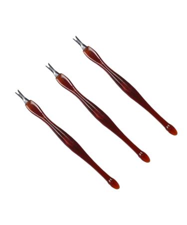 Cuticle Trimmer 3 Pcs Cuticle Remover Cuticle Pusher Nail Cuticle Remover Nail Art Tools Nail Cleaner Tool Brown