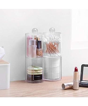 YSH Makeup Transparent Round Plastic Cosmetic Box Cotton Pads Storage Box Cosmetic Beauty Tool Kit - Buy Online on GoSupps.com
