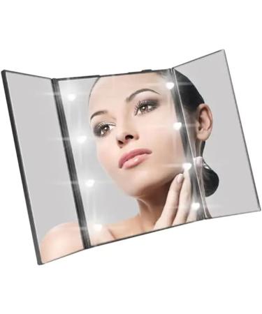 Portable Hollywood Style Cosmetic Vanity 8 LED Mirror - Foldable Makeup Mirror with Lights (Black) - Buy Online on GoSupps.com