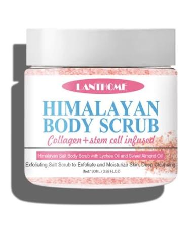 Salt Body Scrub - 3.38 oz - Exfoliating Body & Foot Scrub with Collagen & Stem Cells - Exfoliating Salt Scrub & Infused Moisturizer Helps Hydrate Skin,