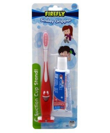 Dr. Fresh Dr. Fresh Smiley Gripper Toothbrush with Kid's Crest Toothpaste -1 set (Color Varies)