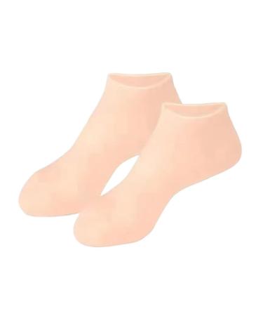 1pair Silicone Foot Care Socks Anti Cracking Moisturizing Gel Socks Cracked Dead Skin Protector Pedicure Tools (Color : Skin Size : A) A Skin
