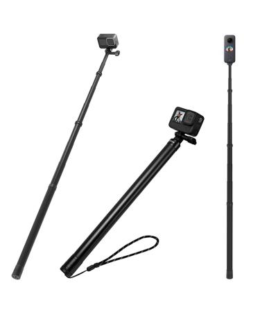 TELESIN Ultra Long Selfie Stick - 2.7M 106 Inch Waterproof Carbon Fiber Lightweight Extension 360 Pole for GoPro Max Hero 11 10 9 8 7 6 5 Insta360 X2 X3 DJI Action 2 3 AKASO Accessories