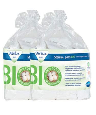 Hartmann Stérilux Organic Pads 180 Cotton Rectangles 8 x 10 cm - Pack of 2 Packs