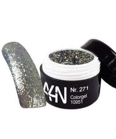 UV-LED Colorgel Chrome Glam Colors Deluxe with chrome pigments sparkles and glitters extremely 5ml (Silver) Silver 271