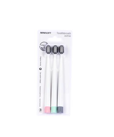 dijiusidy 3Pcs Adult Toothbrush Toothbrushes Simple Wide Head Bamboo Charcoal Toothbrush Oral Health Care Travel Household
