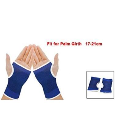 Elastic Wrist Hand Brace - Gym Support Gloves for Carpal Tunnel & Tendonitis Pain Relief | 1 Pair Blue - Buy Online on GoSupps.com