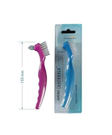 Easyinsmile Denture Carebursh Denture Cleaning Brush Double Side 15.5cm 1pcs/Pack (Pink)