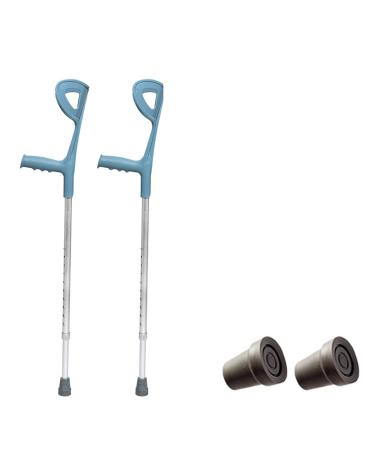 Adult Aluminum Medical Forearm Crutch Adjustable Walking Crutches Open Cuff Ergonomic Handle with Comfy Grip Gray Lucky Star
