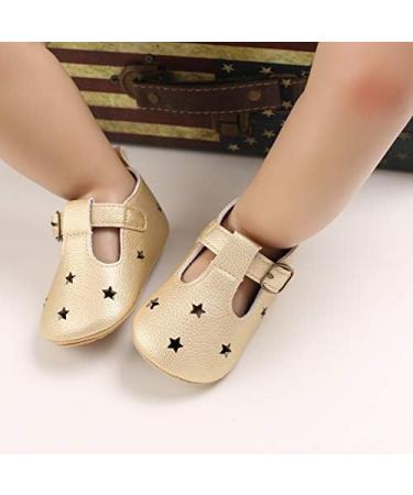 Baby Girls First Walking Mary Jane Shoes - Anti-Slip Princess Shoes 0-6 Months - Gold - Buy Online on GoSupps.com