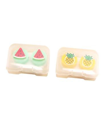 Homsfou 2-part set contact lens box contact lens holder eye contact case contact lens container lens container for lentil container Small fruit accompanying box