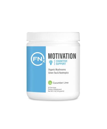 Motivation Cognitive Supplement | Organic Mushrooms Great Tea & Nootropics | Combat Daily Energy Slumps & Brain Fog | Boost Mood Alertness Focus & Energy | 30 Servings | Cucumber Lime