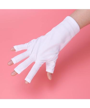 FRCOLOR 3 Pairs Gel Manicure Gloves Chinese Wooden Pillow Uv Shield Glove Silicone Ear Display Nail Cotton Glove Anti Uv Glove Half-Finger Gloves White Thin Section - Buy Online on GoSupps.com