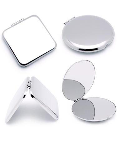 Folding Makeup Mirror Portable Stainless Steel Cosmetic Mirror Double Sided Pocket Mirror Square. - Buy Online on GoSupps.com