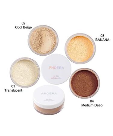 Meifen Setting Powder 2 Pcs - Control Oil, Brighten Skin, Cover Blemishes, Whitening Face Loose Powder (01 Translucent & 02 Cool Beige) - Buy Online on GoSupps.com