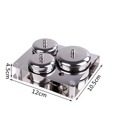 Piaopiaoniu 3-Piece Stainless Steel Nail Art Equipment Cups with Lids - Acrylic Liquid & Powder Holders for Nail Tools - Buy Online on GoSupps.com