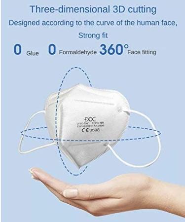 Buy Doc 50x FFP3 Face Masks Individually Packaged 99% Filter Efficiency Breathable Cotton Respiratory Protection - Buy Online on GoSupps.com