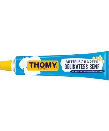 Mittelscharfer Delikatess Senf Medium Hot German Mustard - 8 x 200 ml - Thomy - Germany