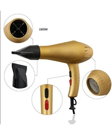 1800W Professional Hair Dryer - Salon Professional Hair Dryer with Concentrator Nozzle - Hair Styling and Drying Tool - Buy Online on GoSupps.com