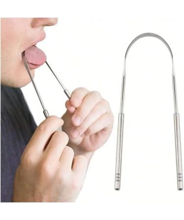 Tongue Scraper Stainless Steel Tongue Cleaners Fresh Breath Restored Taste U Shape - Buy Online on GoSupps.com