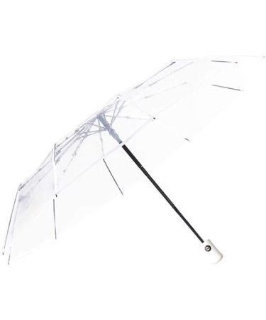 GYY One-Button Open and Close Folding Transparent Umbrella Automatic Umbrella Tri-fold Umbrella Rainproof and Windproof Lightweight Portable Umbrella white