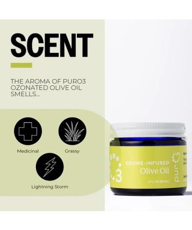 PurO3 Fully Ozonated Olive Oil - 2 Oz Glass Jar - 100% Ozonated (1 Pack) - Buy Online on GoSupps.com