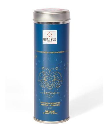 QUAI SUD Th Noir Astrologique "B lier" | 50g | Menthe Verveine