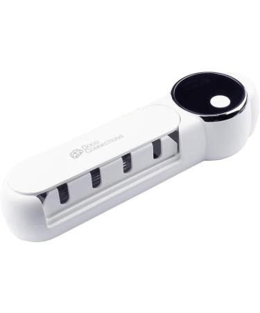 Good Connections UV-C Toothbrush Disinfection Station for 4 Toothbrushes - White | 22.5 x 4.2 x 6.7 cm | UVC Sanitizer for Clean Oral Hygiene - Buy Online on GoSupps.com
